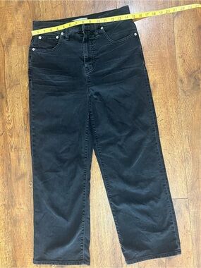 Madewell Slim Wide Leg Crop Black Jeans